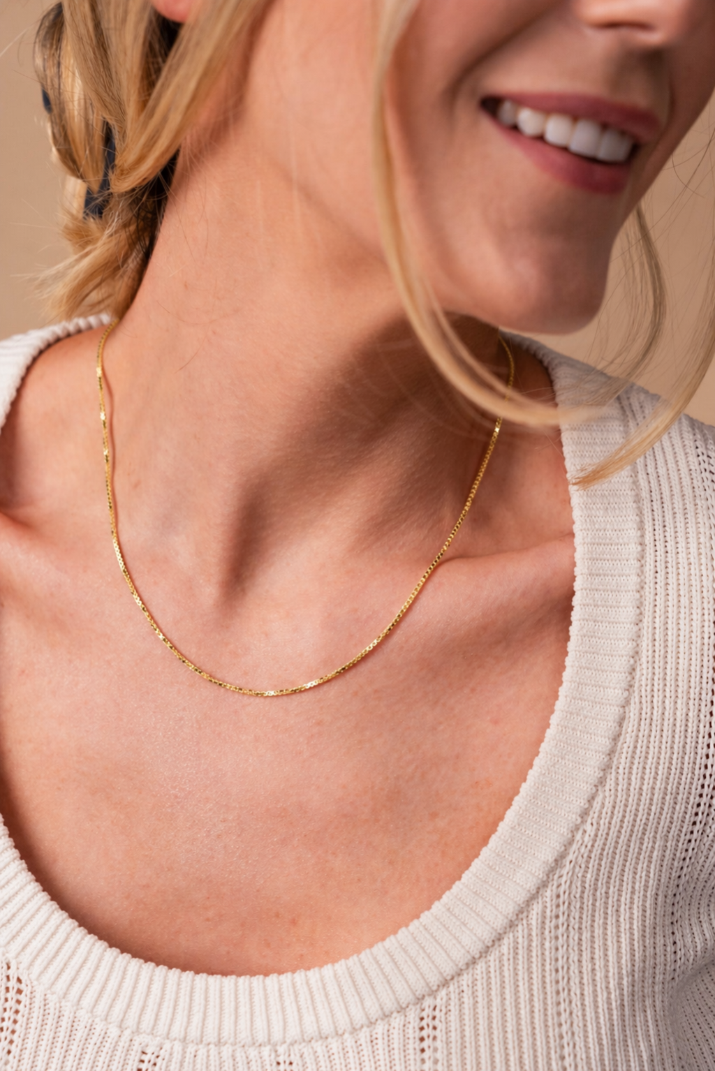 Gold | 9ct Yellow Gold Sparkling Box Chain Model
